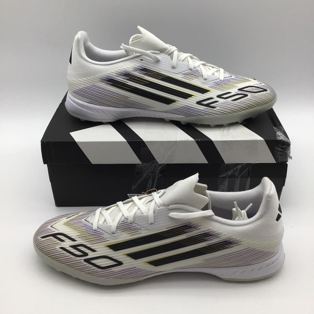 Adidas F50 League TF Soccer Cleats JH7726 Mens Size 13 White Purple Black